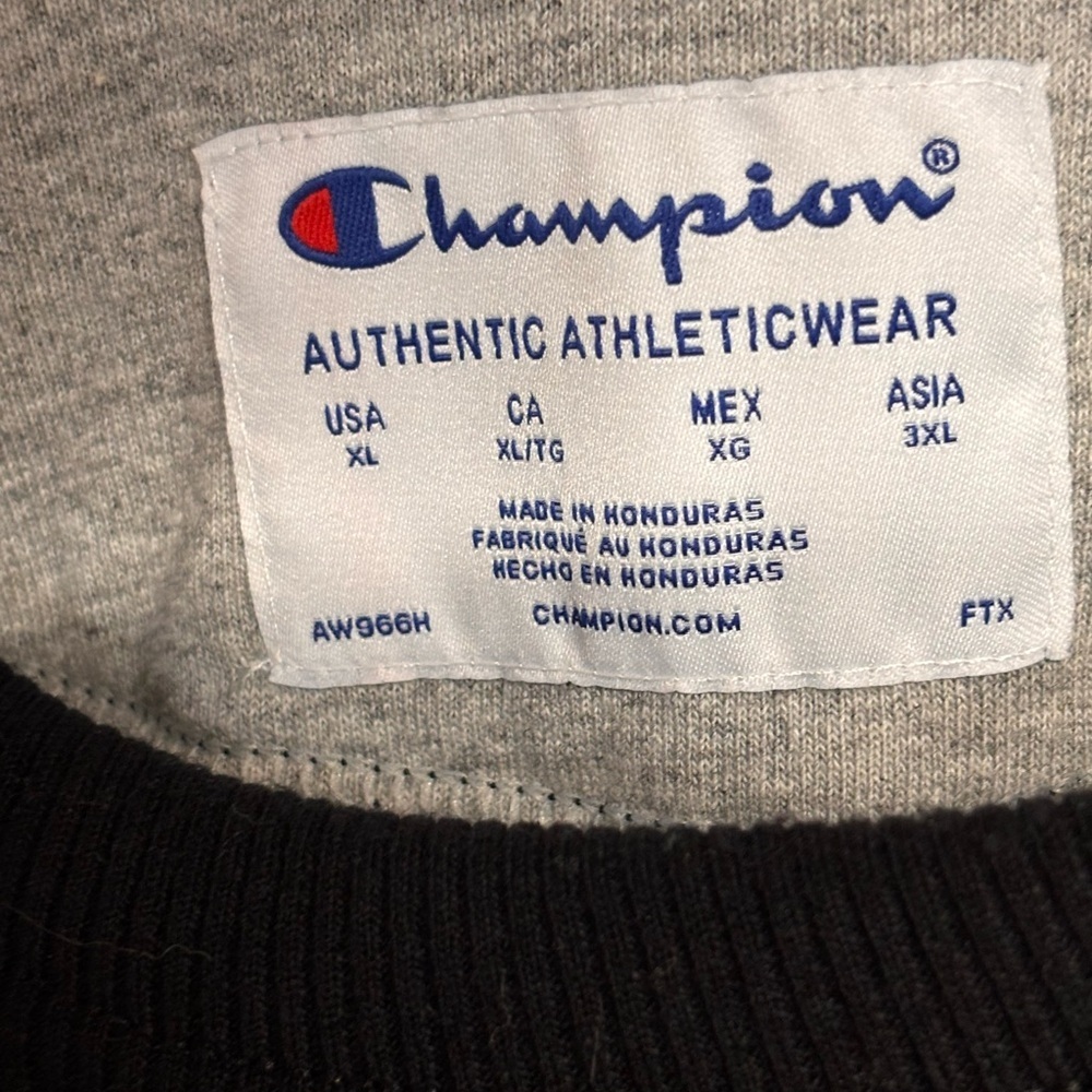 Champion Black Sweatshirt with Pink Logo - Picture 3 of 4
